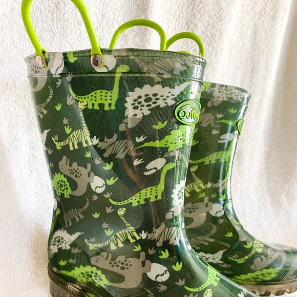 Outee Dinosaur Youth Rain Boots Light Up - Picture 2 of 5